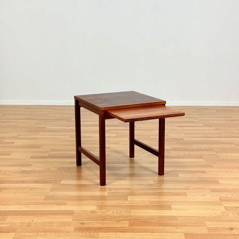 Danish side table with pull-out in Santos rosewood
