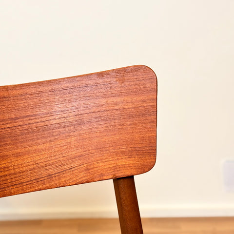 Set of 8 dining chairs in teak & beech, 1950s-60s, Denmark