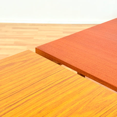 Danish coffee table with 2 folding tables in teak