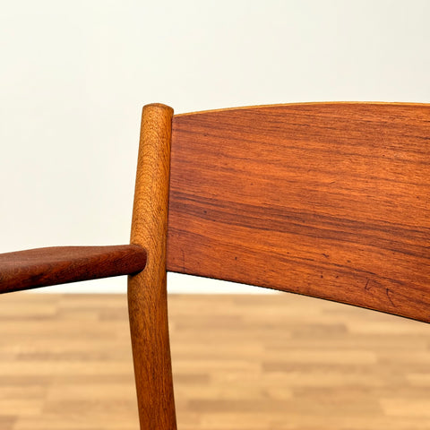 Danish set of 4 dining chairs in teak & oak by Borge Mogensen