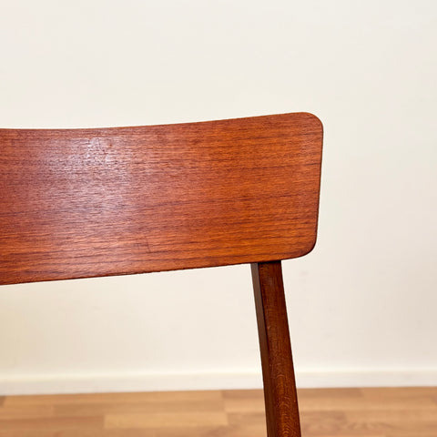 Set of 8 dining chairs in teak & beech, 1950s-60s, Denmark