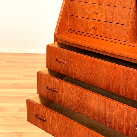 Danish secretary desk with mirror in teak