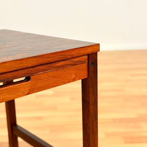 Danish side table with pull-out in Santos rosewood