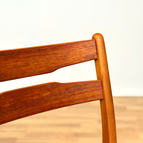 Danish set of 6 dining chairs in teak & beech by Findahl