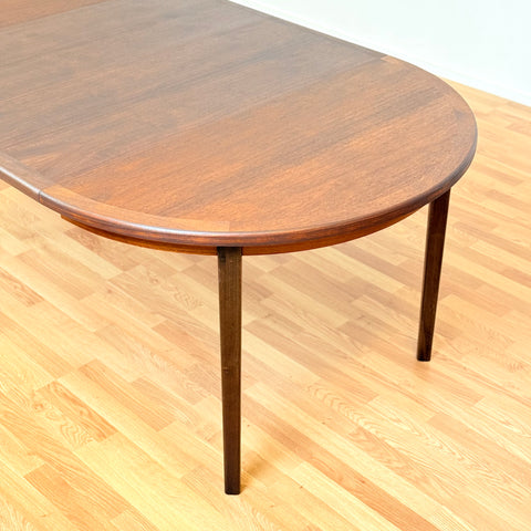 Swedish round dining table in walnut