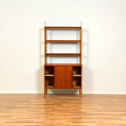 Swedish bookshelf in teak & beech by Bertil Fridhagen