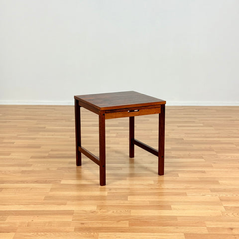Danish side table with pull-out in Santos rosewood