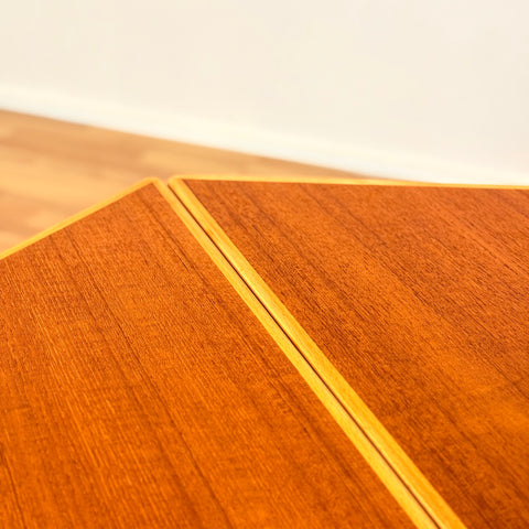 Swedish octagonal dining table in teak & beech by Bjärnum möbelfabrik