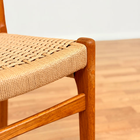 Swedish set of 4 dining chairs in teak & oak by DUX