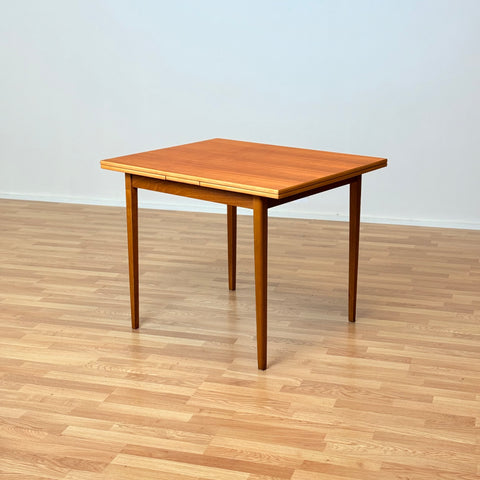 Swedish small square dining table in teak & beech by Edsby Verken
