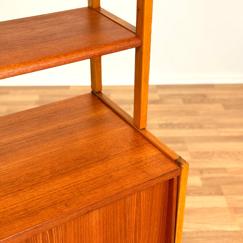 Swedish bookshelf in teak & beech by Bertil Fridhagen for Bodafors