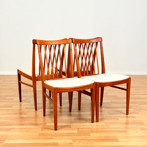 Swedish set of 4 dining chairs in teak by Carl Malmsten