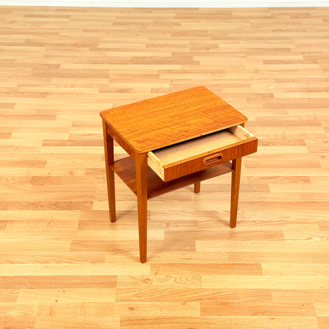 Swedish bedside table in teak by Björkås Möbelfabrik