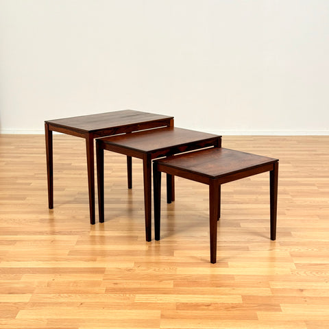 Danish set of nest of tables in Santos rosewood