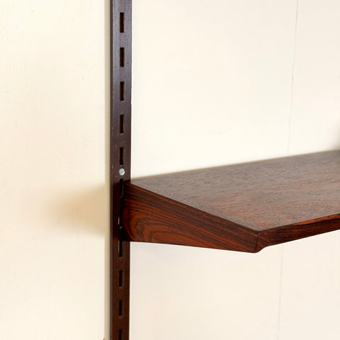 Danish wall unit in Santos rosewood by Kai Kristiansen, for FM Mobler