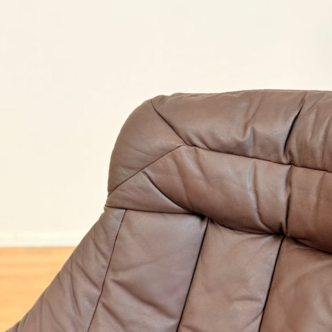 Danish armchairs in leather 'Silhouette', by H.W. Small for Bramin