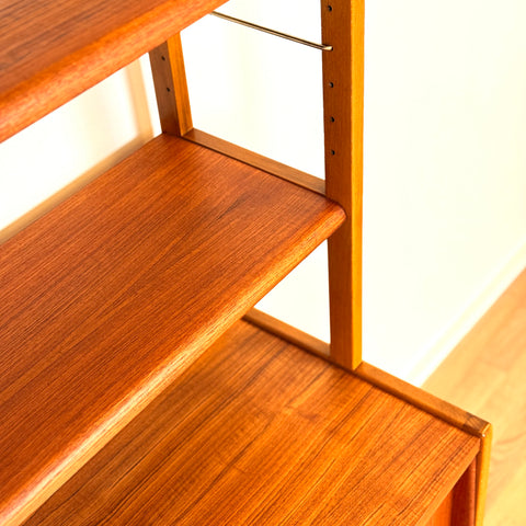 Swedish bookshelf in teak & beech by Bertil Fridhagen