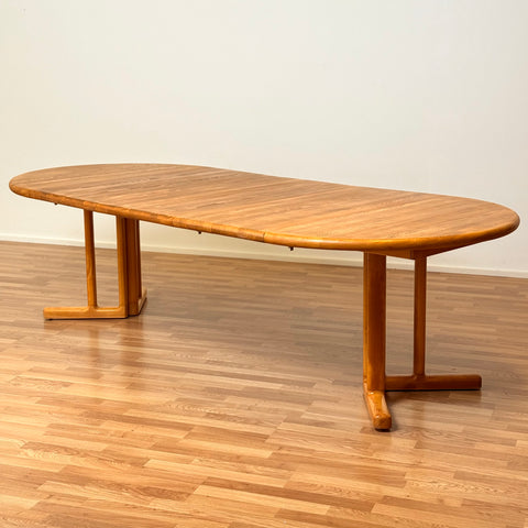 Danish round dining table in elm