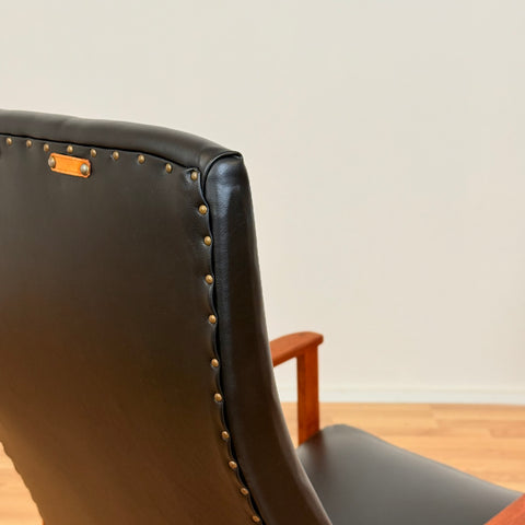Swedish armchair in solid teak wood