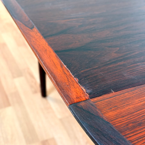 Danish round dining table in Santos rosewood