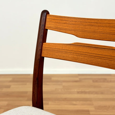 Danish set of 6 dining chairs in teak & walnut by Findahl