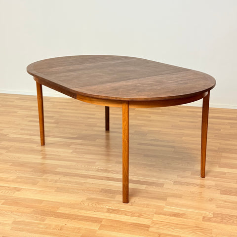 Swedish round dining table in walnut