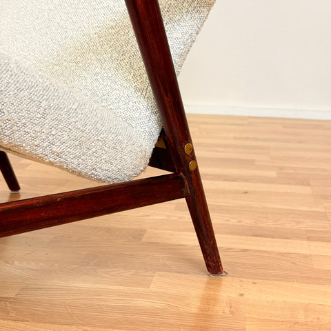 Swedish armchair in solid beech wood by Alf Svensson, model "Kontur"