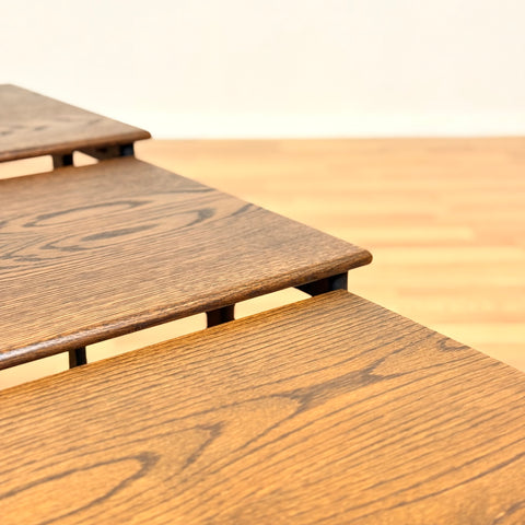 Danish set of nest of tables in stained oak