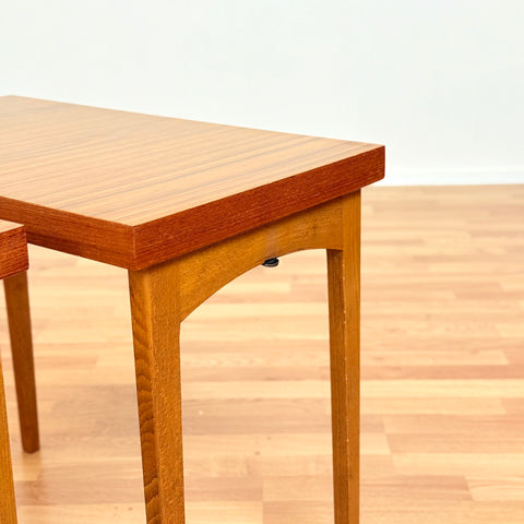 Danish coffee table with 2 folding tables in teak