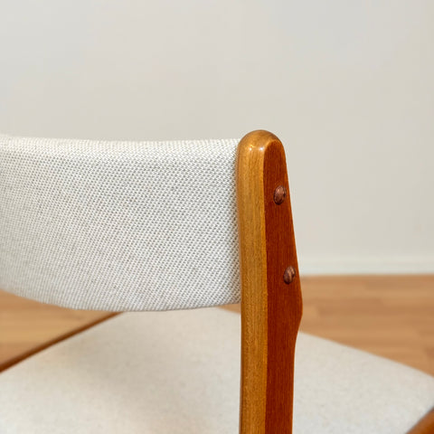 Danish dining chairs in teak by Erik Buch