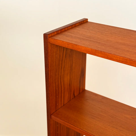 Swedish bookshelf with pull out desk in teak