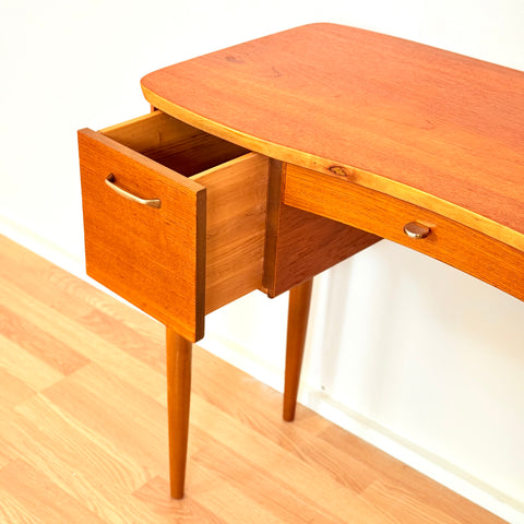 Swedish desk in teak & beech by Fröseke AB Nybrofabriken, model 'Finess'