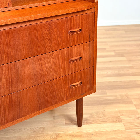 Danish secretary desk with mirror in teak