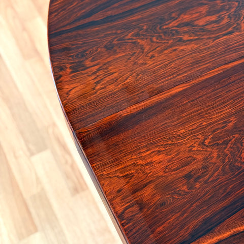 Danish round dining table in Santos rosewood by Villy Schou Andersen