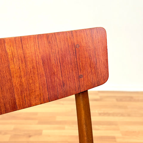 Danish set of 4 dining chairs in teak & beech