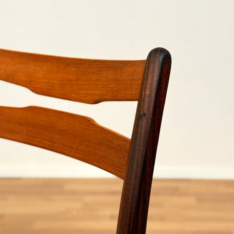 Danish set of 6 dining chairs in teak & walnut by Findahl