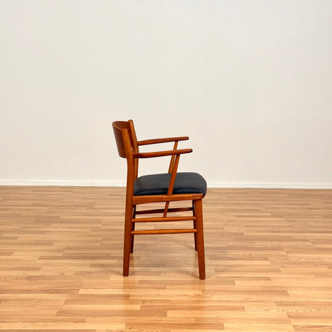 Danish set of 4 dining chairs in teak & oak by Borge Mogensen