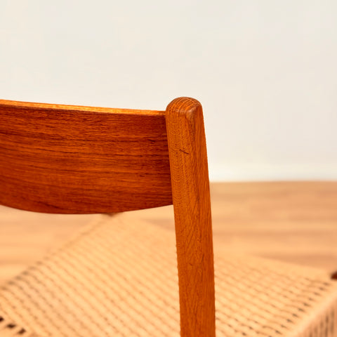 Swedish set of 4 dining chairs in teak & oak by DUX