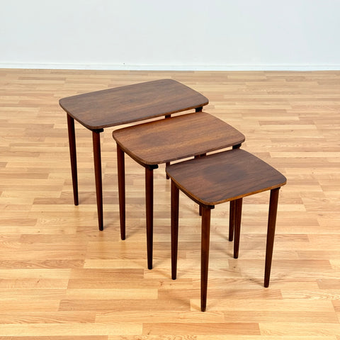 Danish set of nest of tables in teak & beech