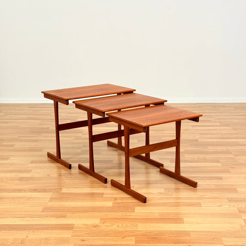 Danish set of nest of tables in teak