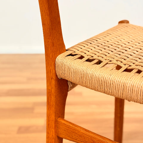 Swedish set of 4 dining chairs in teak & oak by DUX