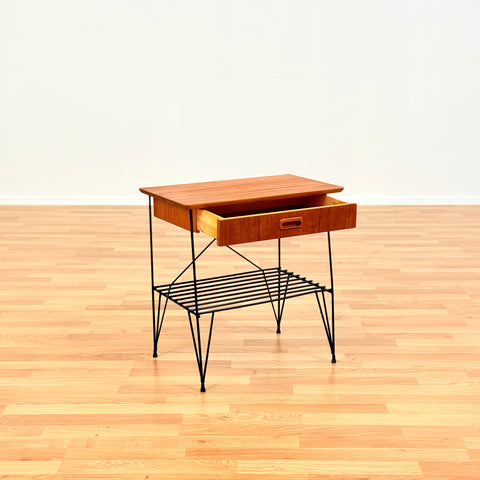 Swedish bedside table in teak