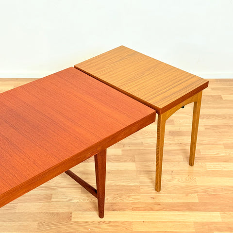 Danish coffee table with 2 folding tables in teak