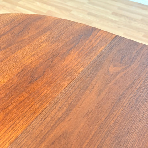 Swedish oval dining table in walnut by Skaraborgs Mobelindustri in Tibro