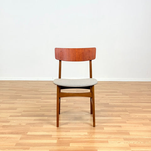 Danish set of 4 dining chairs in teak & beech