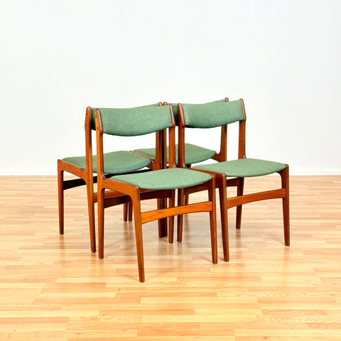 Danish set of 4 dining chairs in teak by Eric Buch