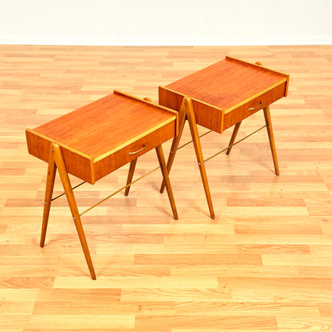 Swedish bedside tables in teak
