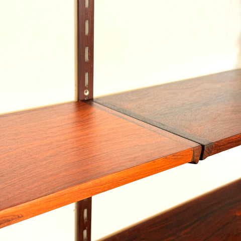 Danish wall unit in Santos rosewood by Kai Kristiansen, for FM Mobler