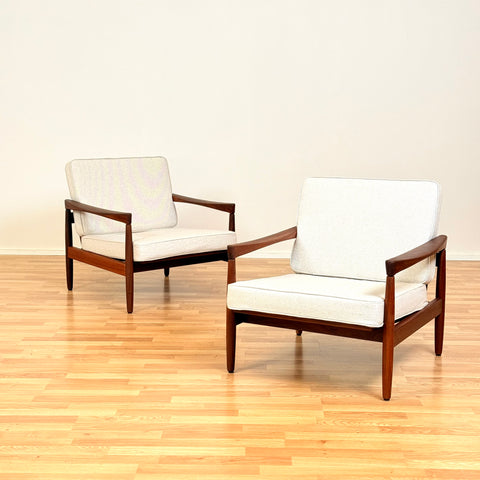 Swedish armchairs in walnut by Erik Wørts for IKEA