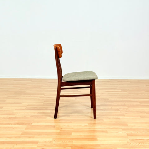 Reserved Danish dining chairs in teak & walnut